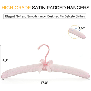 <span class=keywords><strong>Cintres</strong></span> en tissu doux LINDON, rose <span class=keywords><strong>satin</strong></span>é, <span class=keywords><strong>rembourrés</strong></span>, pour robes de mariée - Product Image 2