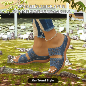 Thick Soled Platform Wedge Flat <b>Sandals</b> <b>for</b> <b>Women</b> Autumn/Spring New Style with Hollowed Middle Heel Roman <b>Sandals</b> - Product Image 2
