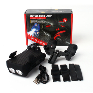 4合1自行车灯夜骑USB可充电LED自行车前灯带喇叭 - Product Image 4