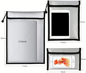 Sacs de rangement ignifuges et imperméables personnalisés en lot de 3, résistants à l'eau pour documents, argent liquide, tablettes, ordinateurs portables - Product Image 4