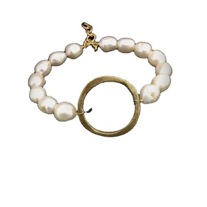 Bracelet de déclaration de créateur plaqué or fait main avec perles et pierres précieuses au tarif de gros design indien pour les filles SKU6943 - Product Image 1