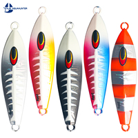 Leurre de pêche en métal au design épuré, phosphorescent avec revêtement UV, pour la pêche en eau salée en haute mer et en haute mer profond, type Slow Pitch Jig