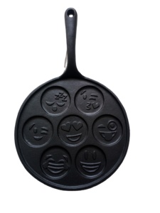 Poêle à crêpes antiadhésive <span class=keywords><strong>en</strong></span> <span class=keywords><strong>fonte</strong></span>, livraison gratuite, noire, avec 7 moules, crêpière grille pré-assaisonnée - Product Image 2