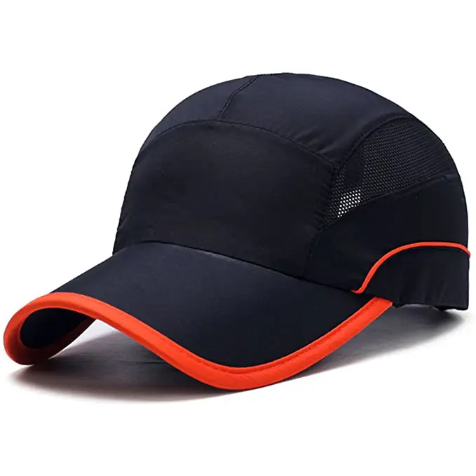 Topi bisbol polyester pas kering, topi olahraga logo kustom kualitas tinggi, topi lari bersirkulasi
