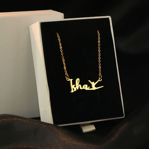 Collana Personalizzata per <span class=keywords><strong>Bambini</strong></span> in Acciaio Inossidabile Placcato Oro 14K con Ciondolo a Lettera e Catena alla Moda, Regalo Carino - Product Image 3