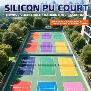 Basketball Court PVC Flooring <b>Tiles</b> Eco-Friendly Shock Absorption Anti-Slip Indoor/Outdoor Sports Court Floor Green Red <b>Plastic</b> - Product Image 3