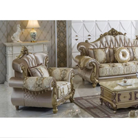 Canapés en tissu de luxe européens 1, 2 et 3 places, ensemble de canapés pour villa, mobilier de maison, canapés sectionnels classiques royaux en bois massif pour salon