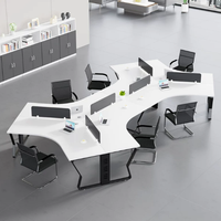 Nouvelle table de travail incurvée pour centre d'appels, mobilier de bureau moderne en bois, personnalisable