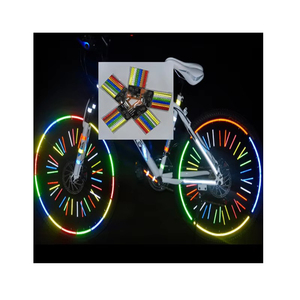 Salut Vis 75mm argent couleurs réfléchissantes Pvc rayures vélo a parlé couverture montage Clip Tube route sécurité cyclisme vélo roue réflecteur - Product Image 1