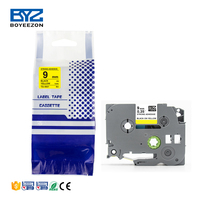 Prix de vente directe en usine, cassette brother 9mm noire sur jaune, tze-S621 pour Cassette d'étiquettes brother