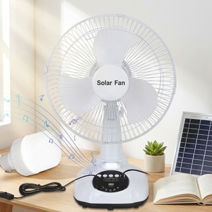 Ventilador de Escritorio <span class=keywords><strong>Solar</strong></span> de 12 Pulgadas con Altavoz Bluetooth HS-T9, Viento Potente, Certificados CE, CB, BV, LVD, ERP, OEM, Recargable - Product Image 5