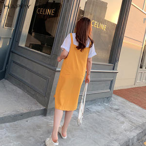 Nuevo Vestido Midi con Tirantes para Mujer Talla Grande, Cuello Cuadrado Negro, Silueta Recta N7061 - Product Image 3