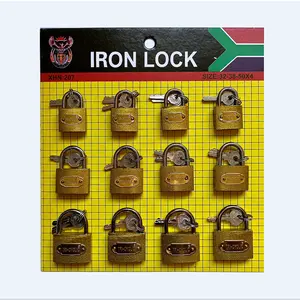 Free samples Factory OEM candado luggage lock 32-38-50mm 12 pcs color pad locks brass paint iron padlock