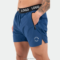 Shorts de sport athlétiques pour hommes avec logo personnalisé, ceinture durable, ourlet fendu, entrejambe de 5 pouces
