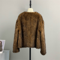 Neuerscheinung Herstellerklassiker Doppelseitig Gewebte Echte Braune Nerzpelzjacke Warme Gestrickte Nerz-Oberbekleidung Luxus