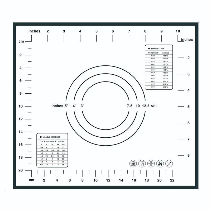Alfombrilla gruesa de silicona para repostería, alfombrilla de silicona para amasar, alfombrilla de silicona para hornear, 26*29/30*40/40*50/40*60/50*60/60*70cm