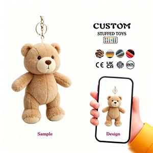 Portachiavi Personalizzato Orsetto <span class=keywords><strong>Marrone</strong></span> in Peluche, Realizzato in Puro Cotone, Fornitura Diretta dalla Fabbrica, Portachiavi Giocattolo in Peluche Personalizzato - Product Image 1