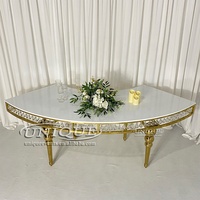 Table Serpentine Moderne de Luxe en S pour Mariage, MDF et Acier Inoxydable, Table Circulaire pour Mariages, Cristaux, Hôtels et Banquets