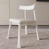 Chaise de salle à manger en bois massif et cuir de style nordique moderne VL, chaises rembourrées pour restaurant