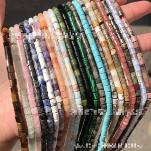 Perline all'ingrosso 4*4mm in opale e cristallo, a forma di ruota, in pietra naturale, cilindriche, in <span class=keywords><strong>amazzonite</strong></span> e labradorite, sfuse, per la creazione di <span class=keywords><strong>gioielli</strong></span> - Product Image 5