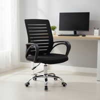 Kursi Kantor Jaring Besi Hitam Berkualitas Tinggi, Kursi Komputer Full Mesh dengan Harga Murah, Grosir Kursi Kantor