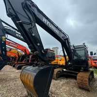 Excavadora de cadenas Hyundai 220LC-9 usada de bajo consumo de combustible, excavadora hidráulica original de 22 toneladas para construcción y movimiento de tierras.