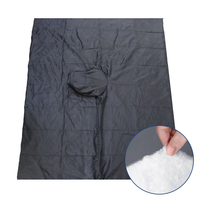 Couverture de camping à capuche super douce en polaire, isolation en nylon, imperméable, poncho 3-en-1 pour le printemps/l'automne, ultraléger et portable