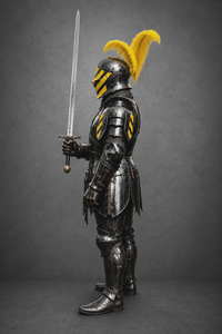 Conjunto de Armadura de Acero de Caballero Barbuta Fundido a Mano, Casco de Guerrero Medieval para Exhibición, Cosplay, Regalo de Recreación Histórica - Product Image 2