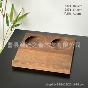 Bandeja de madera maciza para tazas de café, bandeja para bebidas con múltiples compartimentos, tazas de café de madera retro, tazas para degustación de té - Product Image 5