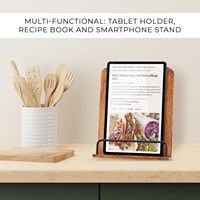 Un porte-livres de cuisine idéal pour votre comptoir de cuisine. Le cadre en bois massif vous permet de facilement ouvrir vos livres de cuisine ou vos recettes.