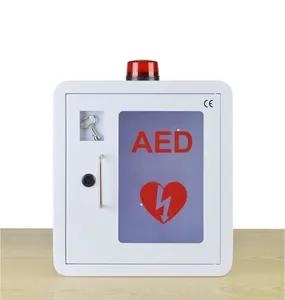 Pemasok baik dinding dipasang AED defibrilator kabinet lemari penyimpanan dengan Alarm dan lampu strobo Manual baja Aed dinding dipasang