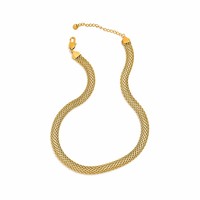 Prêt à expédier en gros, bracelet de montre en acier inoxydable 316L plaqué or 18 carats PVD, chaîne serpent, collier étanche et inaltérable