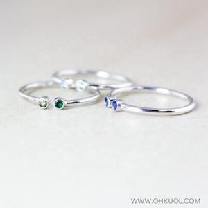 Bague de naissance à facettes multi-pierres naturelles en argent sterling 92.5 Design classique simple Belle bague en gros - Product Image 2