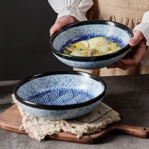 Japanese Style <b>Ceramic</b> Dishes & <b>Plates</b> Restaurant Kitchen Salad Soup Rice Ramen Bowl Set Porcelain Dinnerware Sets - Product Image 2