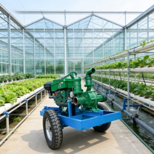 Pompe centrifuge à <span class=keywords><strong>jet</strong></span> 22-35 CV 2-8 pouces haute pression pour l'irrigation agricole des vergers, portable et mobile, avec moteur diesel entièrement intégré - Product Image 1