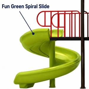 Structure de jeu commerciale pour enfants, combinant toboggan et tour en forme de <span class=keywords><strong>maison</strong></span>, en plastique, pour parc d'attractions - Product Image 2