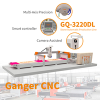 Máquina de corte de piedra de 5 ejes con control CNC, cámara de posicionamiento y componentes principales del motor, la más vendida para cortar granito.