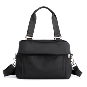 Black Nylon Women Tote Bag Waterproof Shoulder Handbag <b>Large</b> Capacity Zipper <b>Purse</b> for Daily Travel - Product Image 3