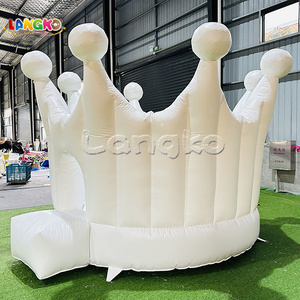 <span class=keywords><strong>Castillo</strong></span> Inflable de PVC de Grado Comercial, <span class=keywords><strong>Castillo</strong></span> Inflable Blanco con Corona <span class=keywords><strong>Real</strong></span>, Tobogán Inflable Pequeño para Niños - Product Image 3