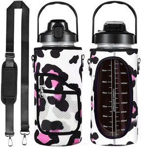 <strong>2L</strong> Portable Handfree Tritan <strong>Bottle</strong> Motivational Time Marker Jug Fitness Gym Sport Water <strong>Bottle</strong> With Handle&amp;Straw Phone Sleeve - Product Image 6