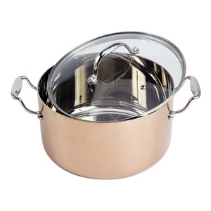 Dishwasher-Safe, Nonstick Saucepan, Tri-Ply Clad Stainless Steel Stock <b>Pot</b> with <b>Lid</b> - Product Image 3