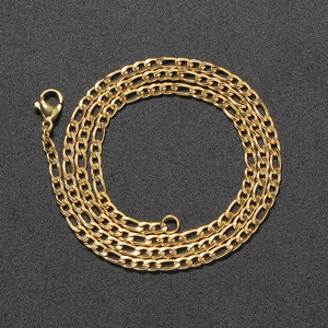 Collar de Cadena de Acero Inoxidable de 3 mm de Ancho, Chapado en Oro de 18k PVD, Estilo Hip <span class=keywords><strong>Hop</strong></span>, Alta Calidad, Venta al Por Mayor - Product Image 1
