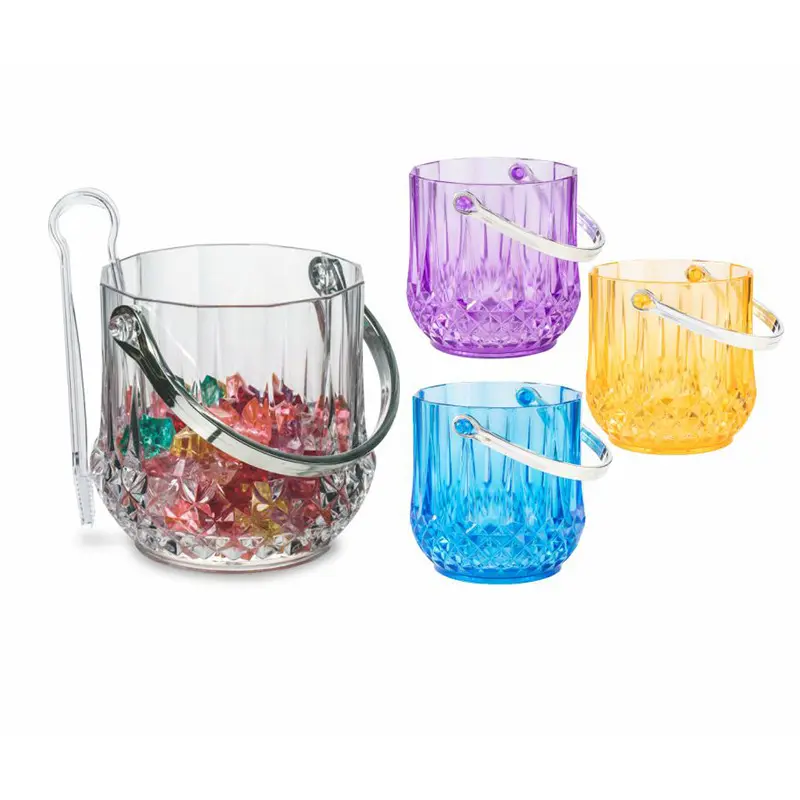 Chromatic colour Acrylic ice bucket with logo printing