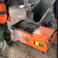 Pompe à béton électrique prête à l'emploi, petite machine d'alimentation spirale au sol, pompe de coulage avec moteur haute efficacité