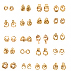 Pendientes de Espiral Trenzada de Tres Bucles, Geométricos, Tridimensionales, Circulares, Retro, para Mujer - Product Image 2