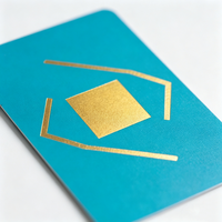 Boîte en étain pour cartes de tarot personnalisées esthétiques avec logo, cartes inspirantes en feuille d'or, papier laminé imperméable pour jeu