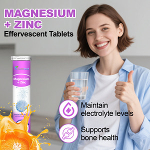 Comprimés effervescents de magnésium et zinc, saveur orange, 20 unités – Favorisent la fonction musculaire, la santé immunitaire et osseuse, et l'équilibre électrolytique - Product Image 2