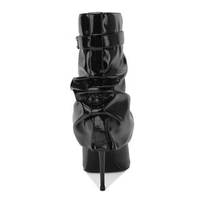 Bottines pour femmes à bout pointu, talon haut, style western, personnalisées, effet croco, talon aiguille, légères, automne-été - Product Image 4