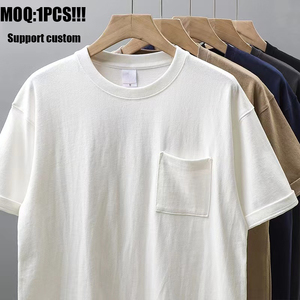 Low Moq 100% weiche Baumwolle Custom Pocket T-Shirts für Männer Hochwertige Mode Casual T-Shirts mit Tasche Overs ize T-Shirt