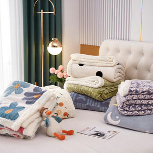 100% Polyester Super doux imprimé vison fausse fourrure flanelle polaire jeter couverture motif géométrique tissé pour le <span class=keywords><strong>confort</strong></span> d'hiver - Product Image 2